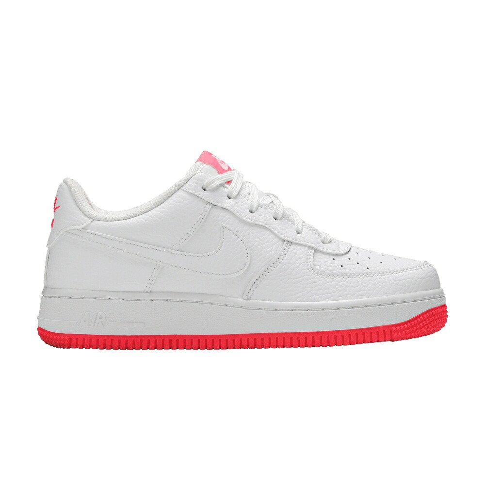 ナイキ 白いこと 白いこと さくら色 空軍 \u0027WHITE PINK\u0027 お坊っちゃん キッズ NIKE AIR FORCE 1 LOW GS RACER / WHITE WHITE RACER PINK もの言う花 マタニティ スニーカー