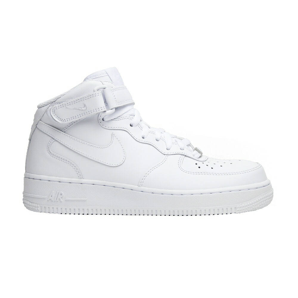 ナイキ ミッド なめし革 白いこと 白いこと 空軍 \u0027TRIPLE WHITE\u0027 スニーカー レディース NIKE WMNS AIR FORCE 1 MID 07 LEATHER / WHITE WHITE
