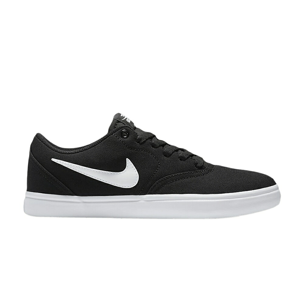 ナイキ エスビー 黒色 ブラック ピュア プラチナム 白色 ホワイト 'BLACK PLATINUM' スニーカー レディース NIKE WMNS CHECK SOLARSOFT CANVAS SB / BLACK PURE PLATINUM WHITE｜スニケス