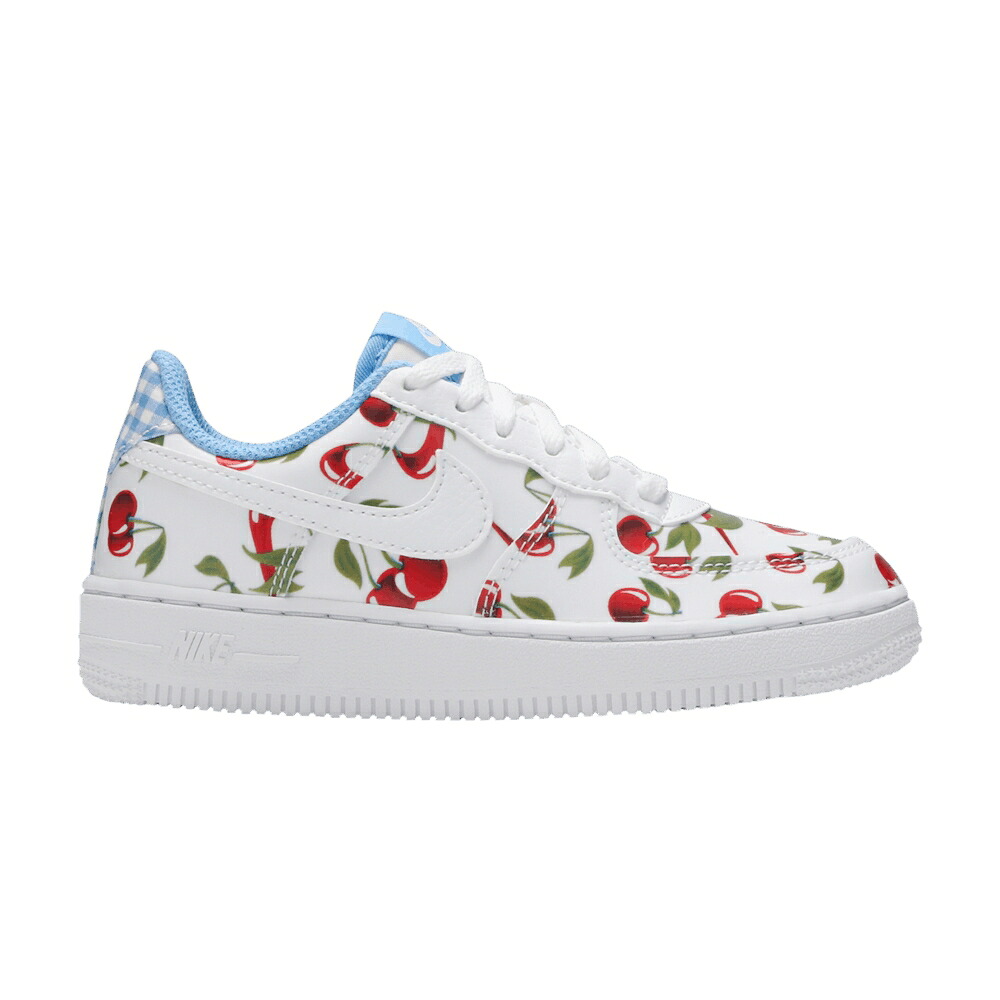 ナイキ 白いこと 白いこと 青碧 青碧 空軍 \u0027CHERRY\u0027 お坊っちゃん キッズ NIKE AIR FORCE 1 LOW GS / WHITE WHITE UNIVERSITY BLUE もの言う花 マタニティ スニーカー