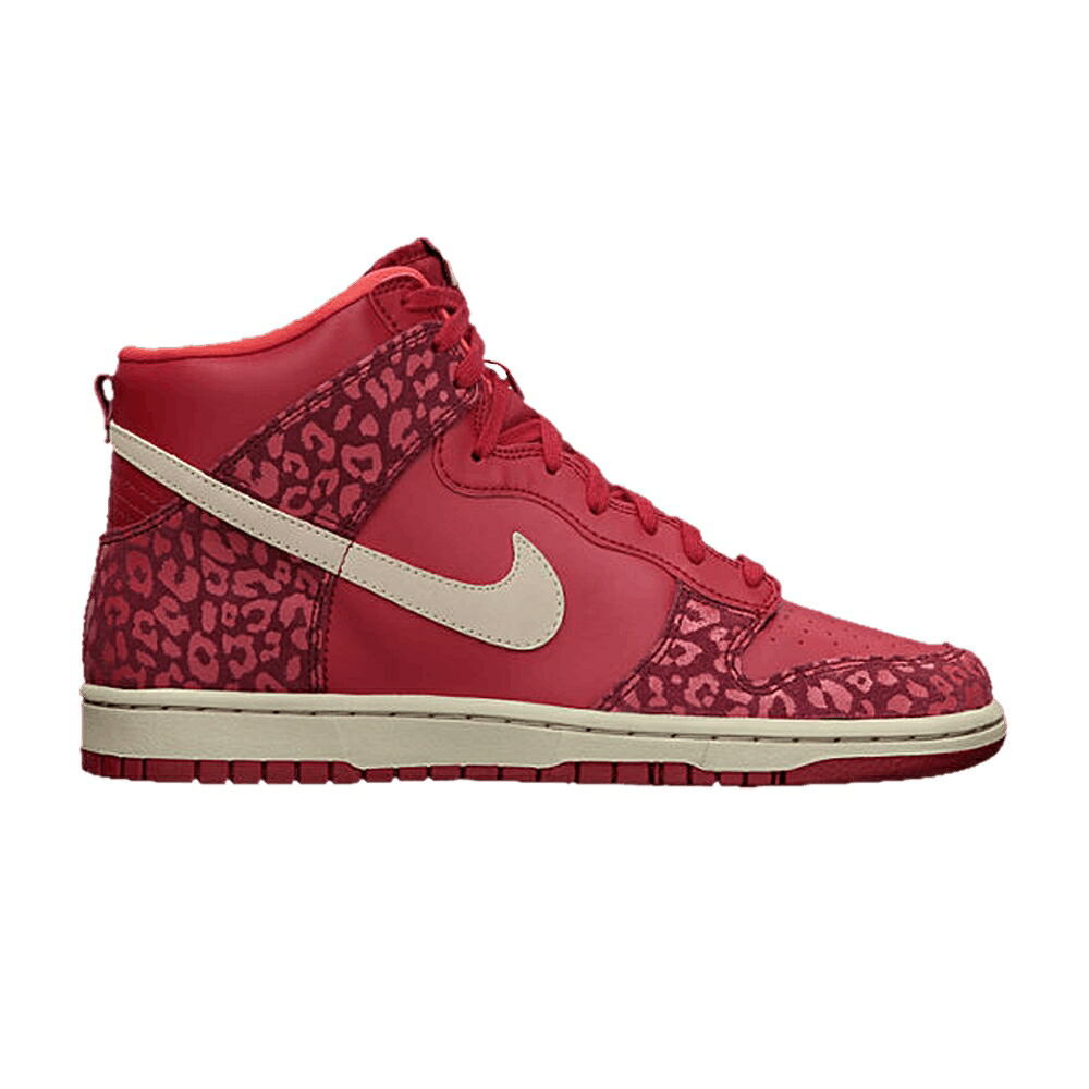 ナイキ ダンク ハイ スキニー ヒョウ柄 レオパード 赤 レッド チーム ダンクハイ \'RED PRINT\' スニーカー レディース NIKE WMNS DUNK HIGH SKINNY LEOPARD / GYM RED SANDTRAP TEAM RED｜スニケス