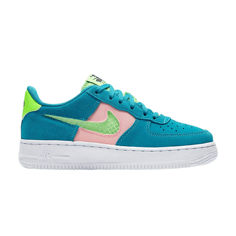 ナイキ 青碧 青碧 空軍 \u0027TRANSPARENT SWOOSH\u0027 お坊っちゃん キッズ NIKE AIR FORCE 1 LOW GS BLUE / もの言う花 マタニティ スニーカー