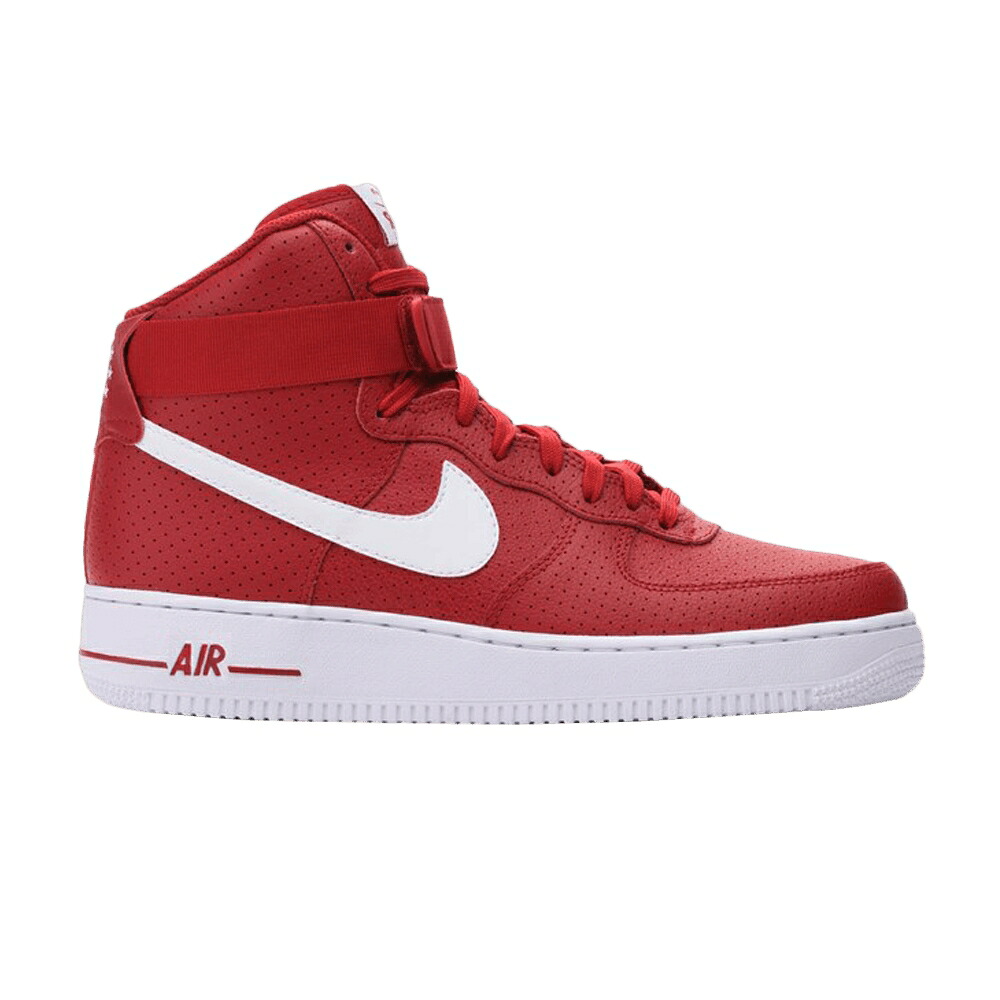 ナイキ ご機嫌 赤 赤いこと 白いこと 白いこと 空軍 \u0027GYM PERFORATED\u0027 スニーカー メンズ NIKE AIR FORCE 1 HIGH RED / GYM RED WHITE