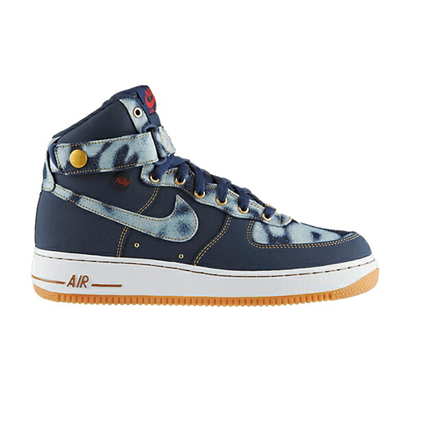 ナイキ ハイ 紺色 ネイビー 茶色 ブラウン エアフォース 'DENIM' スニーカー メンズ NIKE AIR FORCE 1 HIGH 07 / MIDNIGHT NAVY GUM MEDIUM BROWN|スニケス