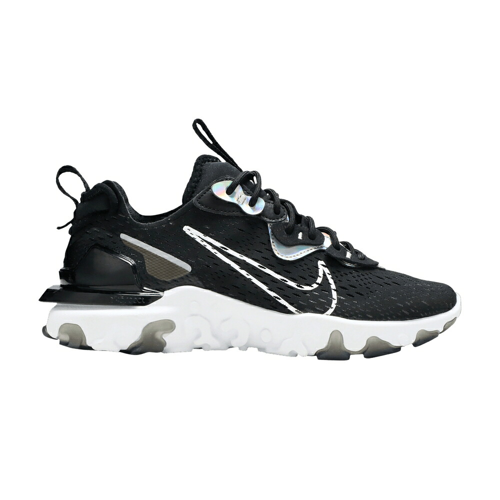 ナイキ リアクト 黒色 ブラック 白色 ホワイト 'BLACK IRIDESCENT' スニーカー レディース NIKE WMNS REACT VISION ESSENTIAL / BLACK BLACK WHITE｜スニケス