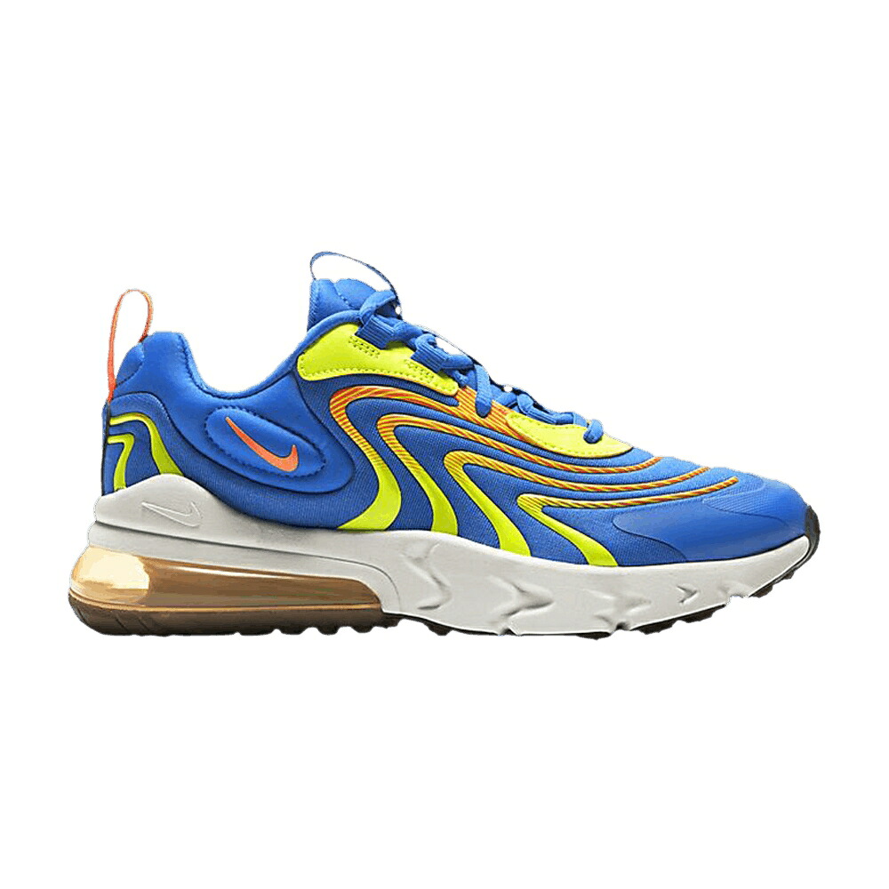 ナイキ マックス リアクト プラチナム 大気圏マックス \u0027SOAR ORANGE\u0027 お坊っちゃん キッズ NIKE AIR MAX 270 REACT ENG GS VOLT / SOAR VOLT PLATINUM TINT TOTAL もの言う花 マタニティ スニーカー