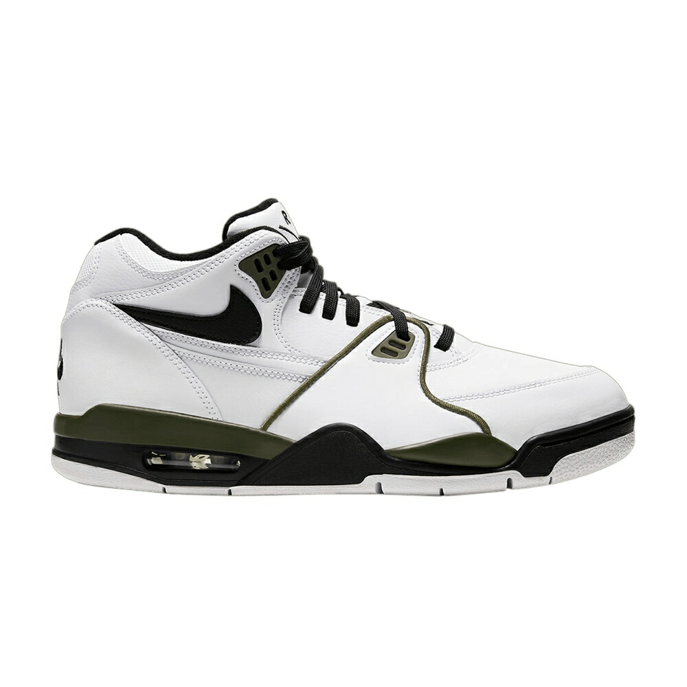 ナイキ 航空 白いこと 白いこと 黒いこと 黒いこと オリーブ \u0027OLIVE\u0027 スニーカー メンズ NIKE AIR FLIGHT 89 / WHITE BLACK MEDIUM OLIVE
