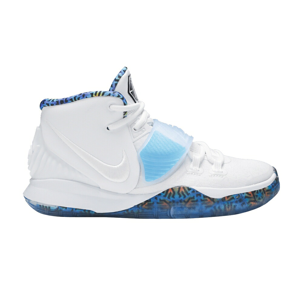 ナイキ カイリー 白いこと 白いこと レーザ \u0027SAPPHIRE\u0027 お坊っちゃん キッズ NIKE KYRIE 6 GS / WHITE WHITE SAPPHIRE LASER もの言う花 マタニティ スニーカー