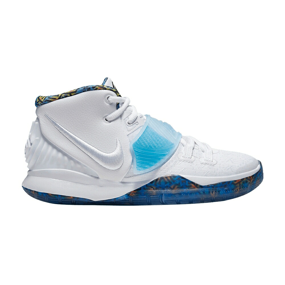 ナイキ カイリー 白いこと 白いこと レーザ \u0027SAPPHIRE\u0027 お坊っちゃん キッズ NIKE KYRIE 6 なおなお書き / WHITE WHUTE SAPPHIRE LASER もの言う花 マタニティ スニーカー