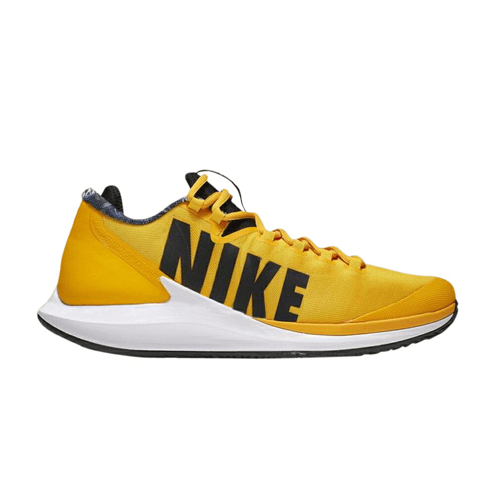 ナイキ コート ズーム ゼロ ゴールド 黒色 ブラック 白色 ホワイト 'UNIVERSITY GOLD' スニーカー メンズ NIKE COURT AIR ZOOM ZERO HC / UNIVERSITY GOLD BLACK WHITE VOLT｜スニケス