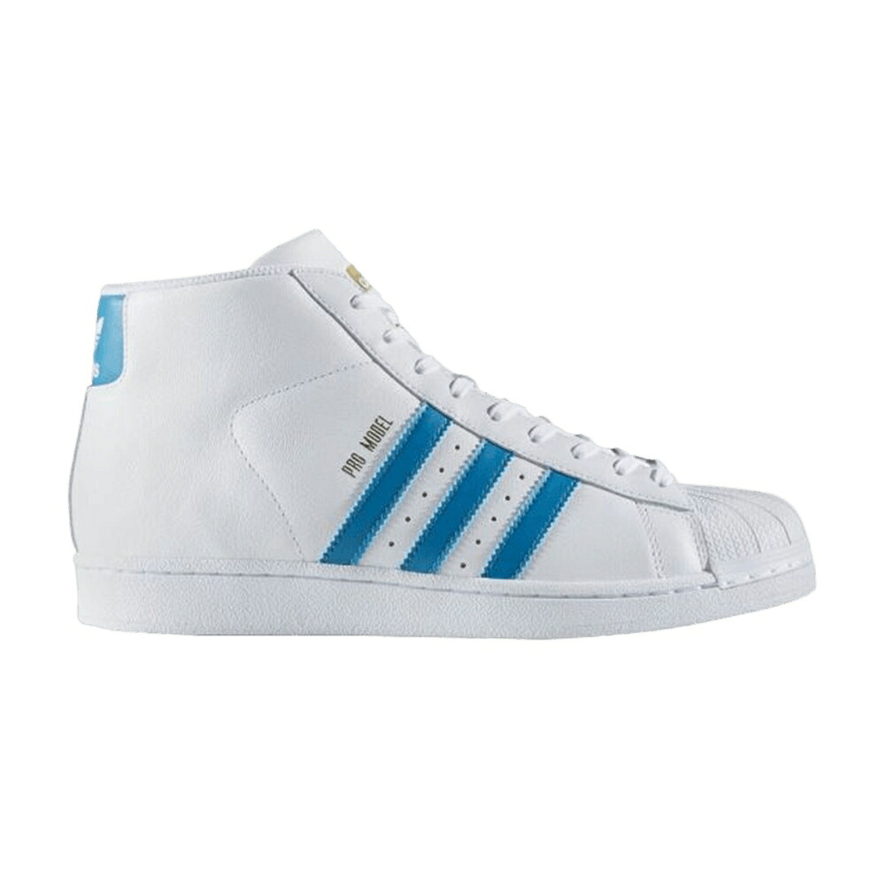 アディダス 労働者階級 白いこと 白いこと 青碧 青碧 ゴールド 労働者階級真似形 \u0027WHITE BLUE\u0027 スニーカー メンズ ADIDAS PRO MODEL / WHITE PETROL BLUE GOLD
