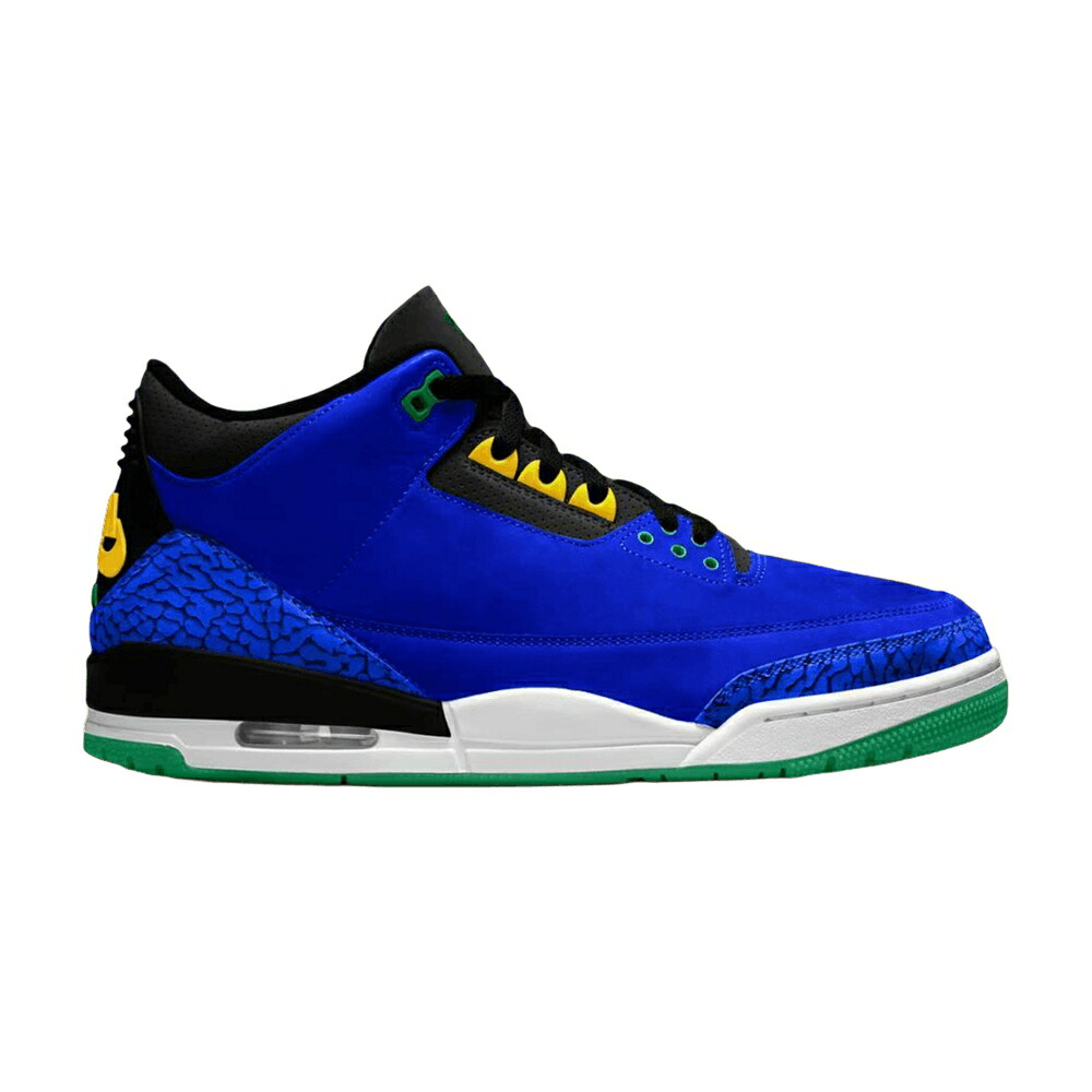 ナイキ 青碧 青碧 緑 緑であること エアジョーダン \u0027BRAZIL\u0027 スニーカー メンズ AIR JORDAN AIR JORDAN 3 RETRO / RACER BLUE LUCKY GREEN BLUE VOID