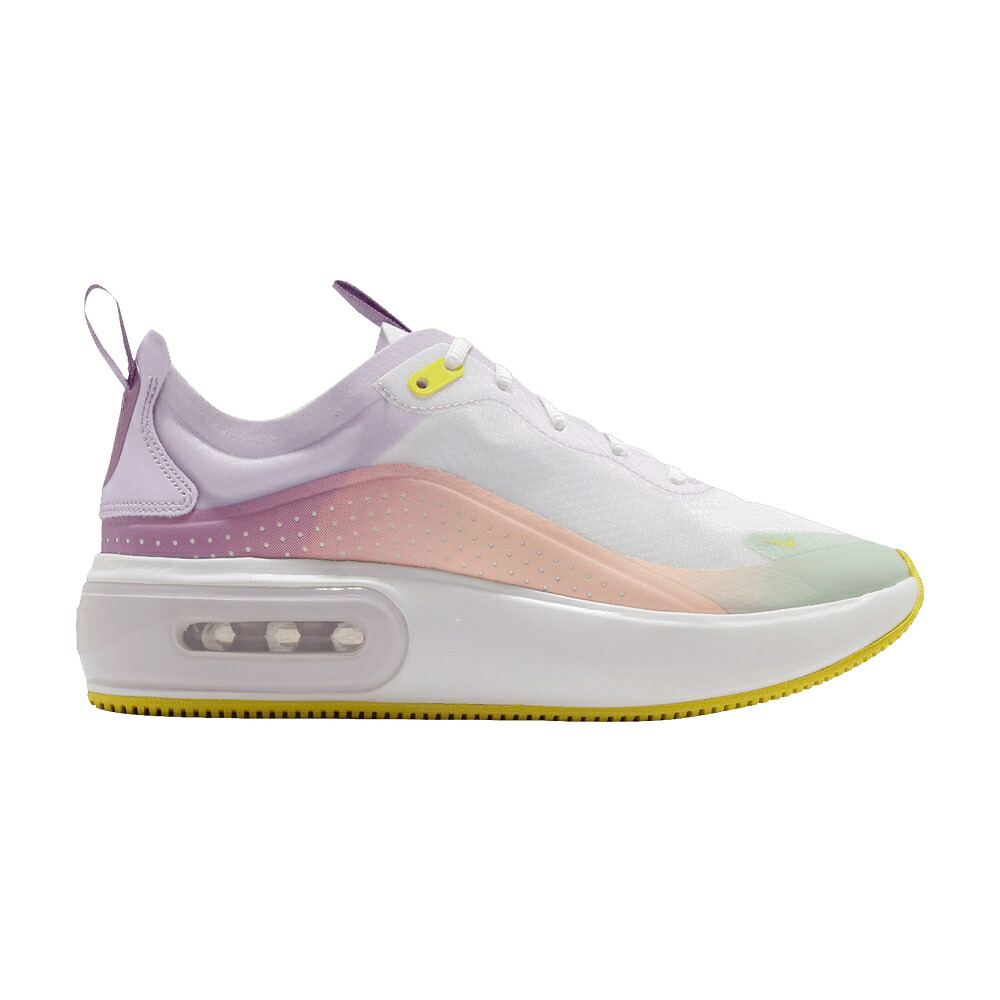 ナイキ マックス 白いこと 白いこと 紫 パープル 黄味がかった 黄色 エア湖マックス \u0027WHITE PURPLE\u0027 スニーカー レディース NIKE WMNS AIR MAX DIA SE / WHITE PURPLE OPTI YELLOW SUMMIT