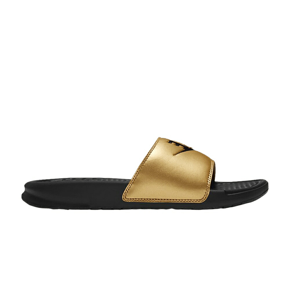 ナイキ ベナッシ サンダル 黒いこと 黒いこと ゴールド \u0027BLACK GOLD\u0027 スニーカー レディース NIKE WMNS JDI BENASSI SLIDES METALLIC / BLACK METALLIC GOLD BLACK