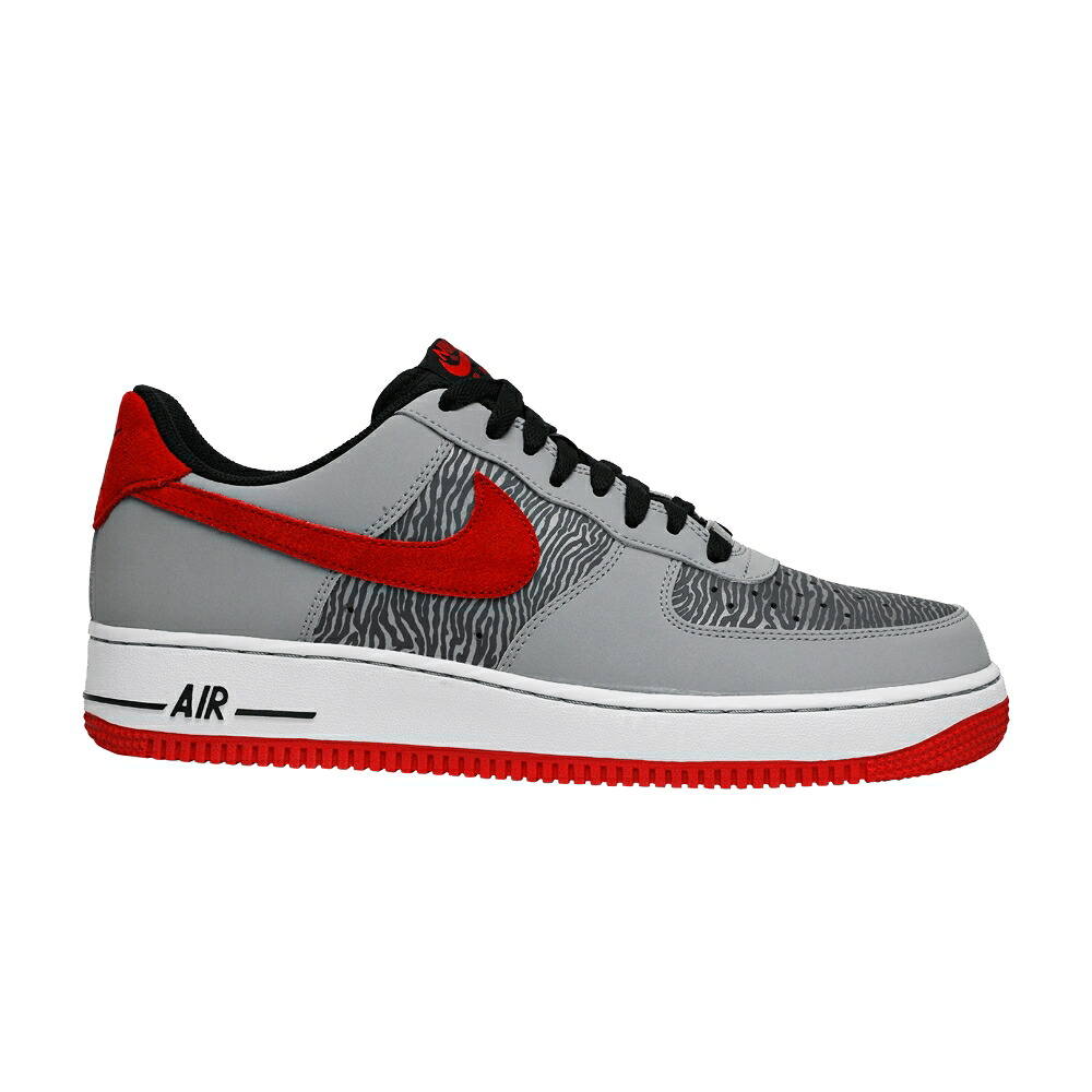 ナイキ しろがね色 しろがね色 赤 赤いこと 空軍 \u0027ZEBRA PRINT\u0027 スニーカー メンズ NIKE AIR FORCE 1 LOW / REFLECT SILVER UNIVERSITY RED