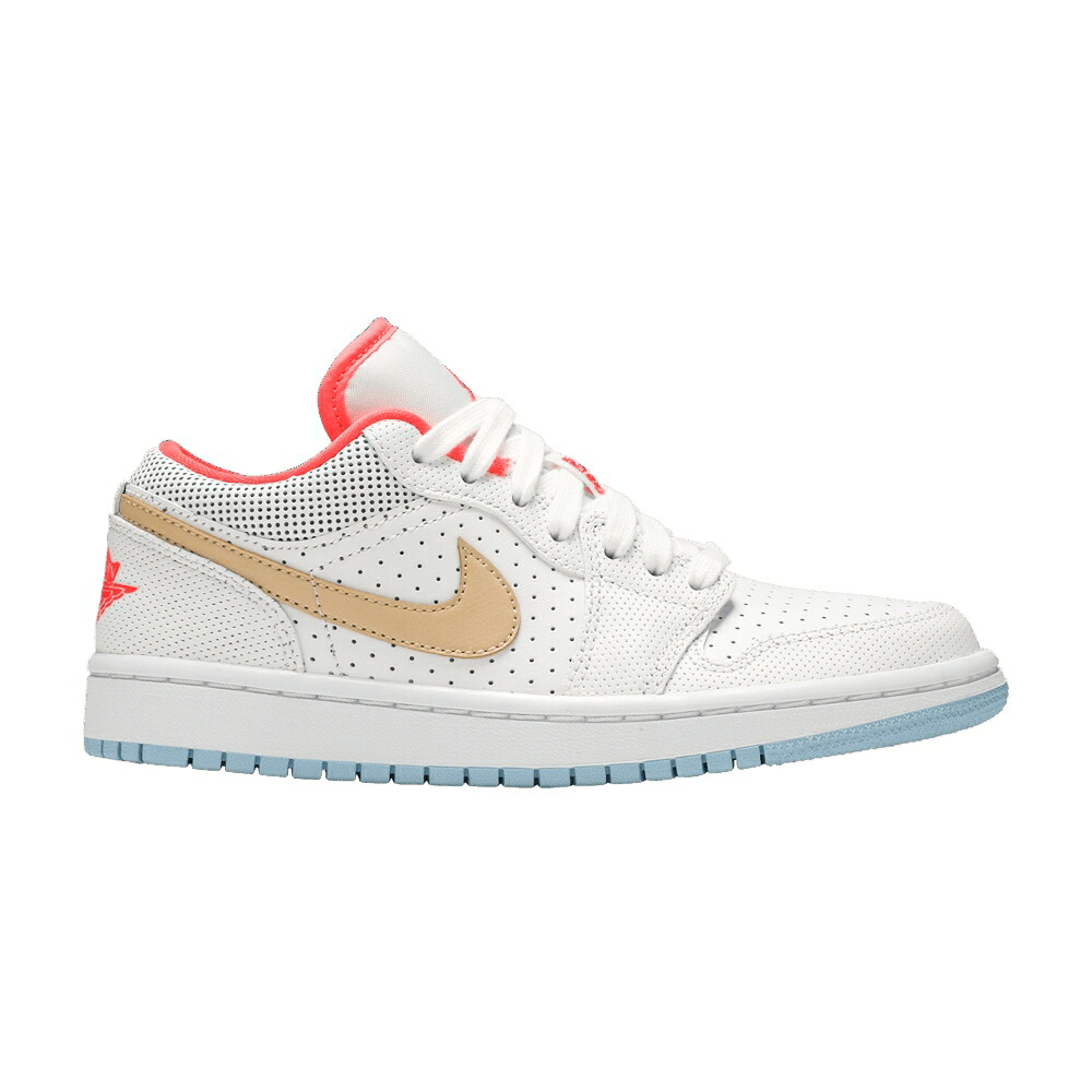ナイキ 白いこと 白いこと クリムゾン 青み 青色 エアジョーダン \u0027WHITE SESAME\u0027 スニーカー レディース AIR JORDAN WMNS AIR JORDAN 1 LOW SE / WHITE FLASH CRIMSON PSYCHIC BLUE