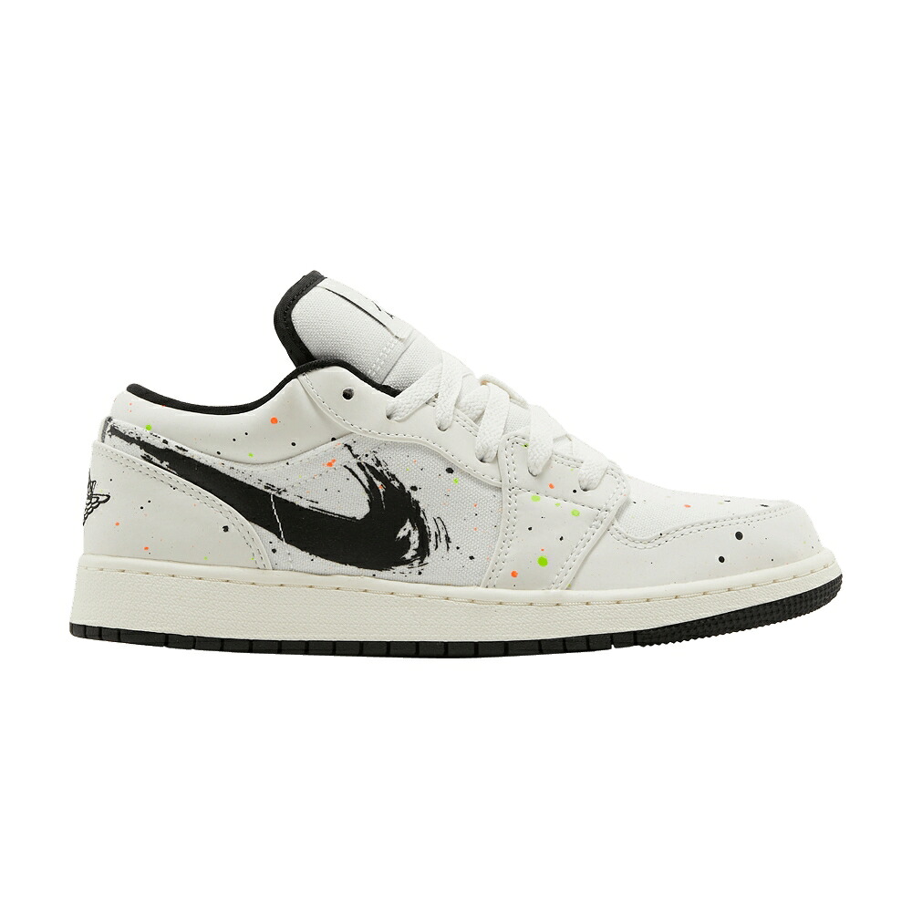 ナイキ 黒いこと 黒いこと 橙 オレンジ色 エアジョーダン \u0027PAINT SPLATTER\u0027 お坊っちゃん キッズ AIR JORDAN AIR JORDAN 1 LOW SE GS / SAIL BLACK TOTAL ORANGE もの言う花 マタニティ スニーカー
