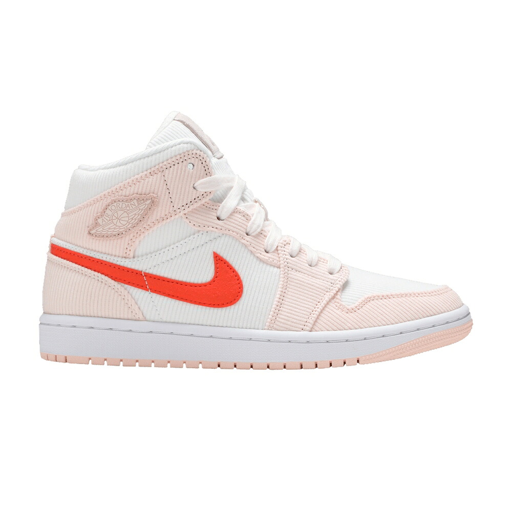 ナイキ ミッド 橙 オレンジ色 白いこと 白いこと エアジョーダン \u0027CORDUROY\u0027 スニーカー レディース AIR JORDAN WMNS AIR JORDAN 1 MID SE / SAIL ORANGE QUARTZ WHITE ORANGE