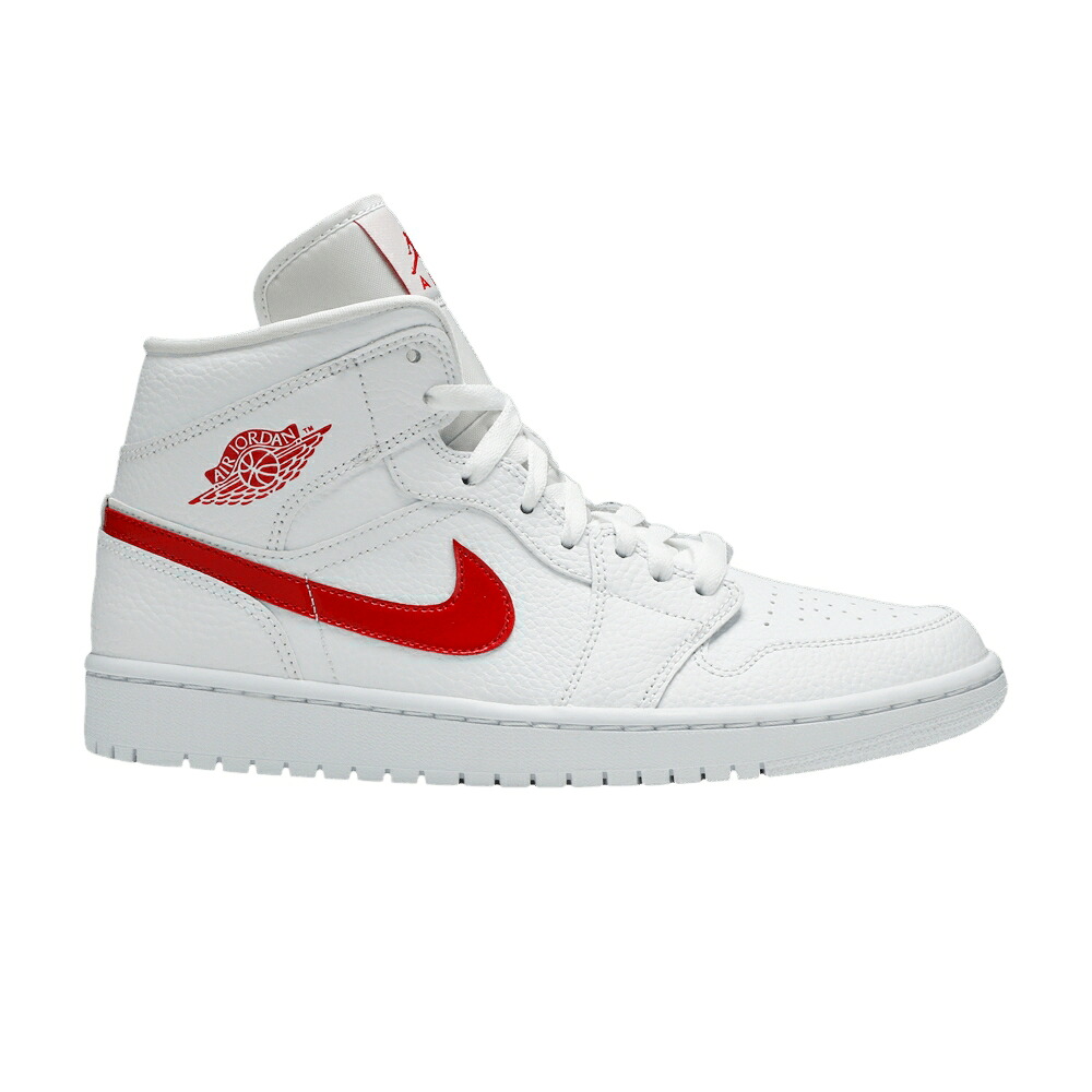 ナイキ ミッド 白いこと 白いこと 赤 赤いこと エアジョーダン \u0027WHITE RED\u0027 スニーカー レディース AIR JORDAN WMNS AIR JORDAN 1 MID UNIVERSITY / WHITE UNIVERSITY RED