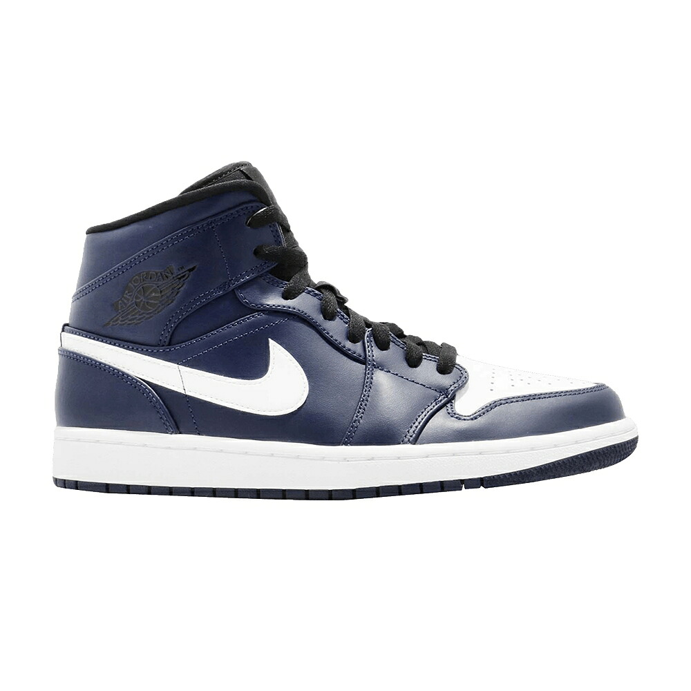 ナイキ ミッド 白いこと 白いこと 黒いこと 黒いこと エアジョーダン \u0027OBSIDIAN\u0027 スニーカー メンズ AIR JORDAN AIR JORDAN 1 MID / OBSIDIAN WHITE BLACK