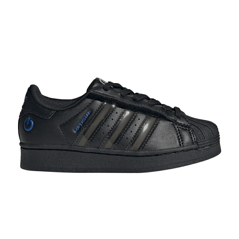 アディダス はやりっ児 黒いこと 黒いこと 中核グループ \u0027LED VIOLET\u0027 スニーカー メンズ ADIDAS SUPERSTAR COMFORT CLOSURE EL C LIGHTS STRIPES - BLACK PRELOVED / CORE BLACK CORE BLACK PRELOVED