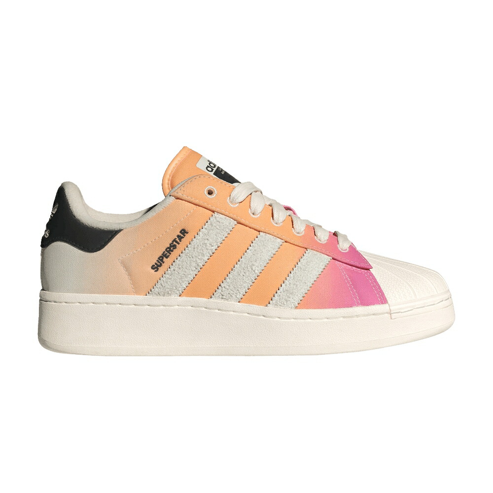 アディダス はやりっ児 さくら色 橙 オレンジ色 \u0027SUNSET\u0027 スニーカー メンズ ADIDAS SUPERSTAR XLG / BLISS PINK ACID ORANGE CLOUD