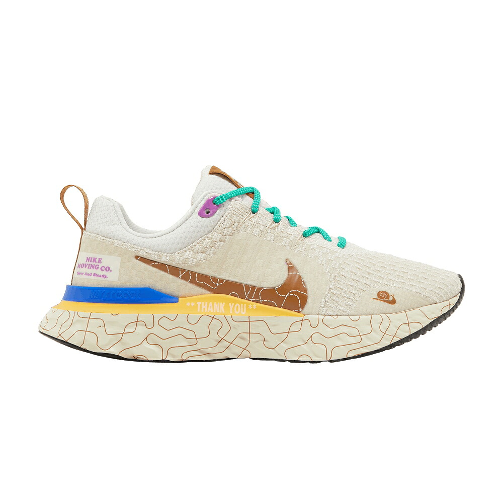 ナイキ リアクト 幽客 飛球編み物 割り増し金 \u0027MOVING COMPANY\u0027 スニーカー メンズ NIKE REACT INFINITY RUN FLYKNIT 3 PREMIUM / PHANTOM OATMEAL CITRON PULSE ALE
