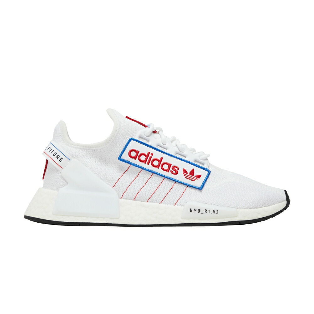 アディダス 白いこと 白いこと 青碧 青碧 NMD_R1 \u0027LOGO WHITE\u0027 スニーカー メンズ ADIDAS V2 PATCH - / CLOUD WHITE SCARLET BLUE
