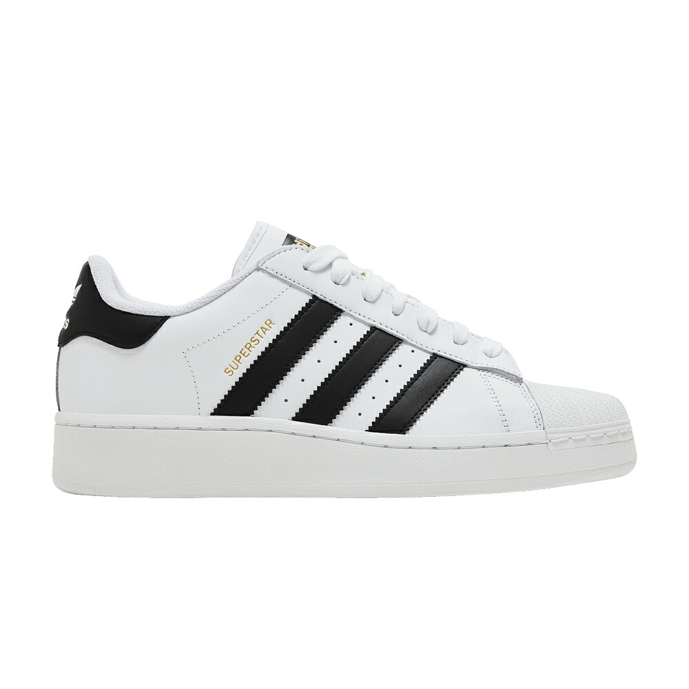 アディダス はやりっ児 白いこと 白いこと 中核グループ 黒いこと 黒いこと ゴールド \u0027WHITE BLACK\u0027 スニーカー メンズ ADIDAS SUPERSTAR XLG / CLOUD WHITE CORE BLACK GOLD