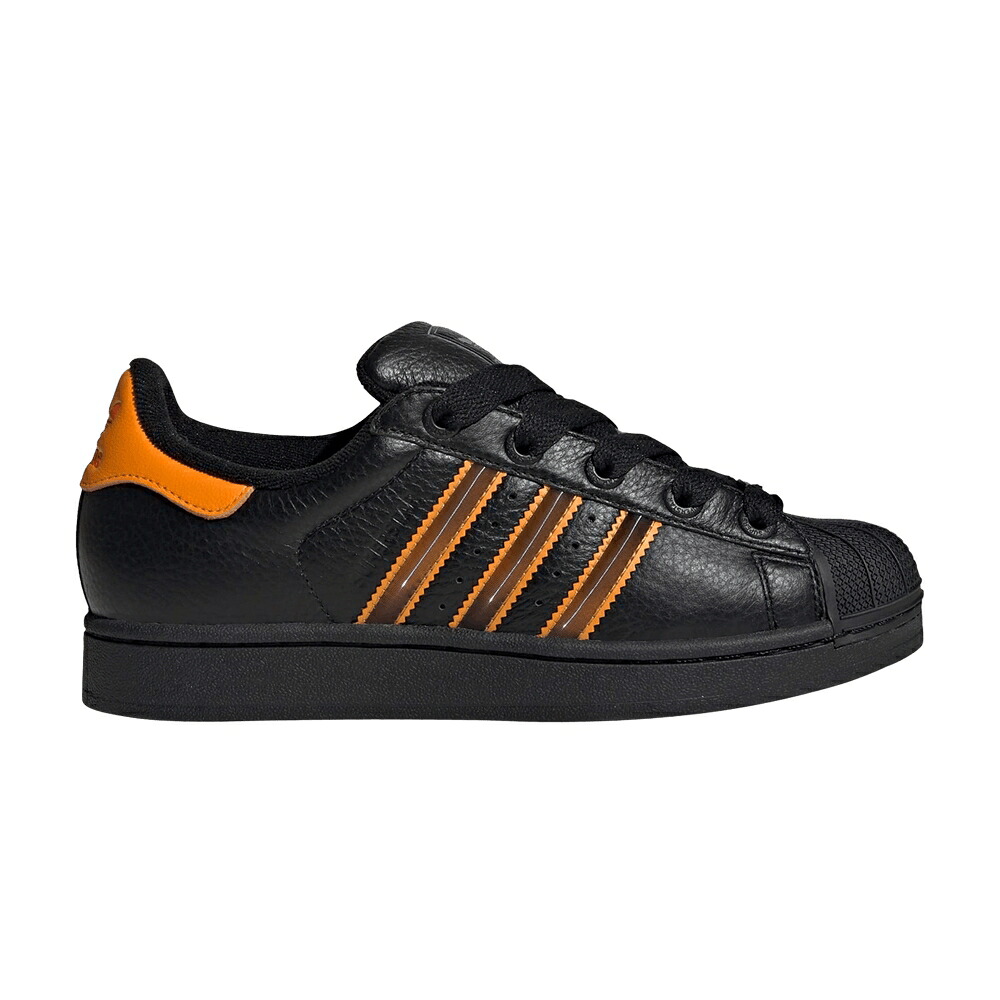 アディダス スーパースター クルー コア 黒色 ブラック 橙 オレンジ 'BLACK ORANGE' スニーカー レディース ADIDAS WMNS SUPERSTAR 2 CREW / CORE BLACK CREW ORANGE SEMI|スニケス