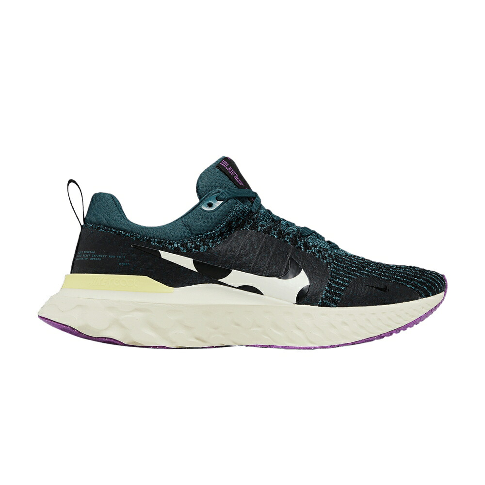 ナイキ リアクト 幽客 飛球編み物 \u0027MINERAL DOTS\u0027 スニーカー メンズ NIKE REACT INFINITY RUN FLYKNIT 3 TEAL POLKA / MINERAL TEAL FADED SPRUCE