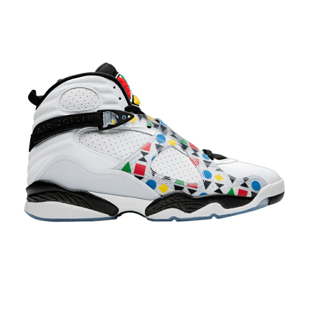 ナイキ 白いこと 白いこと 黒いこと 黒いこと エアジョーダン \u0027QUAI 54\u0027 スニーカー メンズ AIR JORDAN AIR JORDAN 8 RETRO / WHITE WHITE BLACK MULTI COLOR