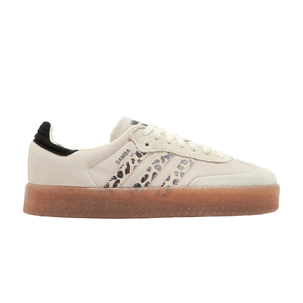 アディダス 白いこと 白いこと 皮膚軟化剤 中核グループ 黒いこと 黒いこと \u0027CREAM LEOPARD\u0027 スニーカー レディース ADIDAS WMNS SAMBAE WHITE / OFF WHITE CREAM WHITE CORE BLACK