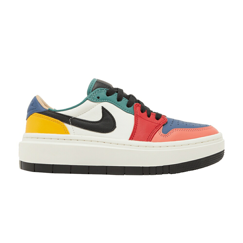 ナイキ 火の手 赤 赤いこと 黒いこと 黒いこと エアジョーダン \u0027MULTICOLOR\u0027 スニーカー レディース AIR JORDAN WMNS AIR JORDAN 1 ELEVATE LOW \u0027MULTI-COLOR\u0027 / SAIL FIRE RED TAXI BLACK