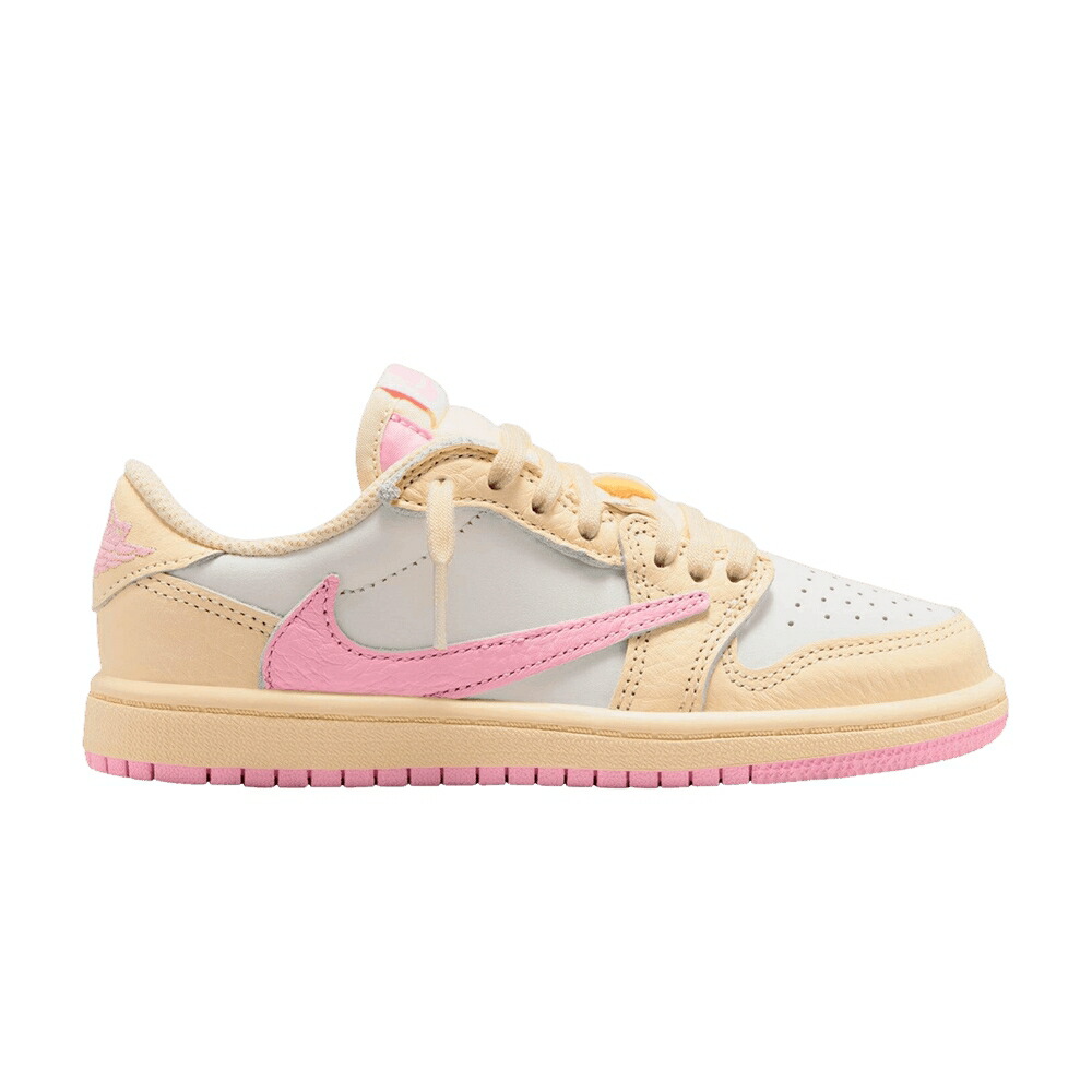 ナイキ ピンク エアジョーダン トラヴィススコット 'SHY PINK' ジュニア キッズ AIR JORDAN TRAVIS SCOTT X AIR JORDAN 1 LOW OG SP PS / MUSLIN SHY PINK SAIL UNIVERSITY ベビー マタニティ スニーカー｜スニケス
