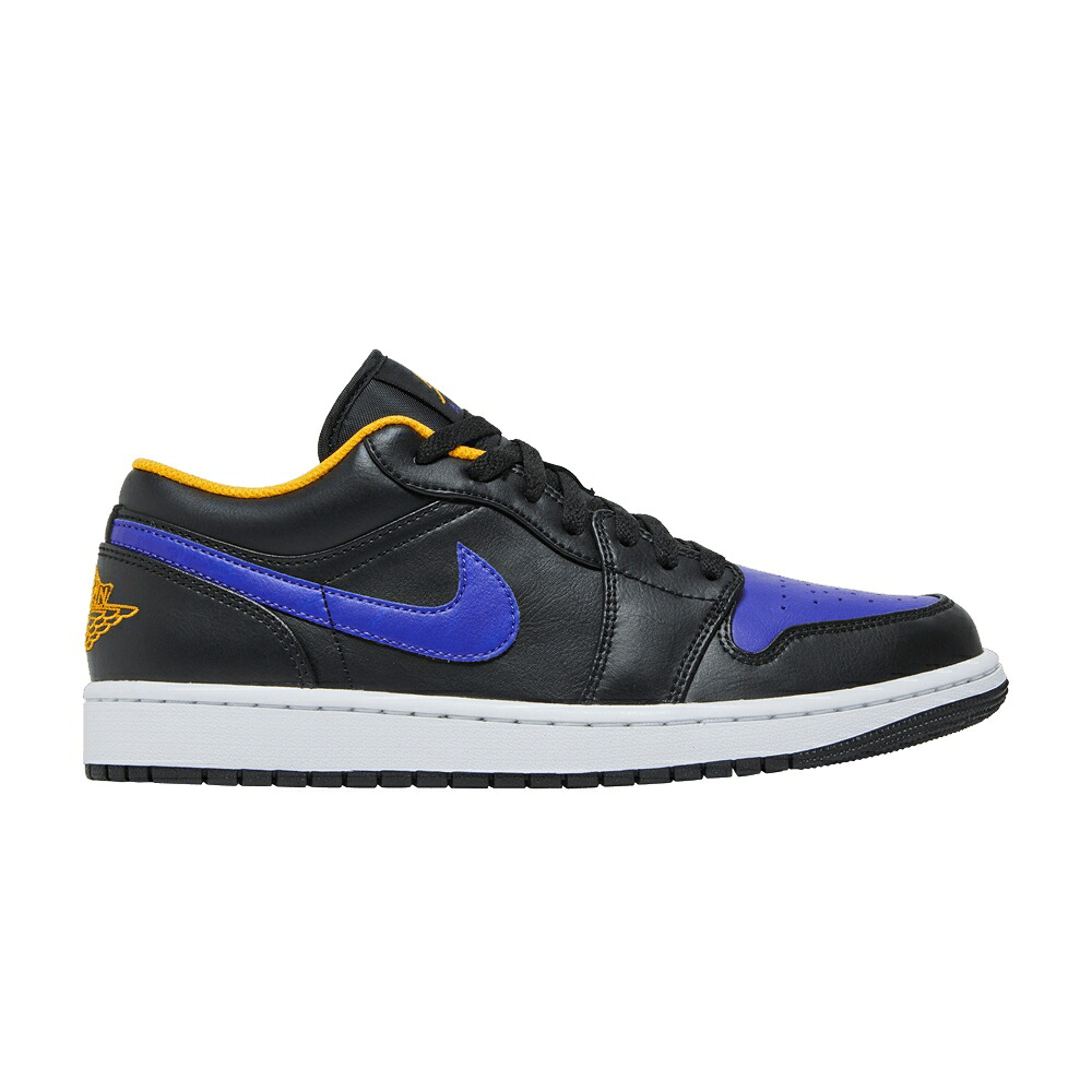 ナイキ 黒いこと 黒いこと 調和 コン吊りひも エアジョーダン \u0027LAKERS\u0027 スニーカー メンズ AIR JORDAN AIR JORDAN 1 LOW / BLACK DARK CONCORD TAXI