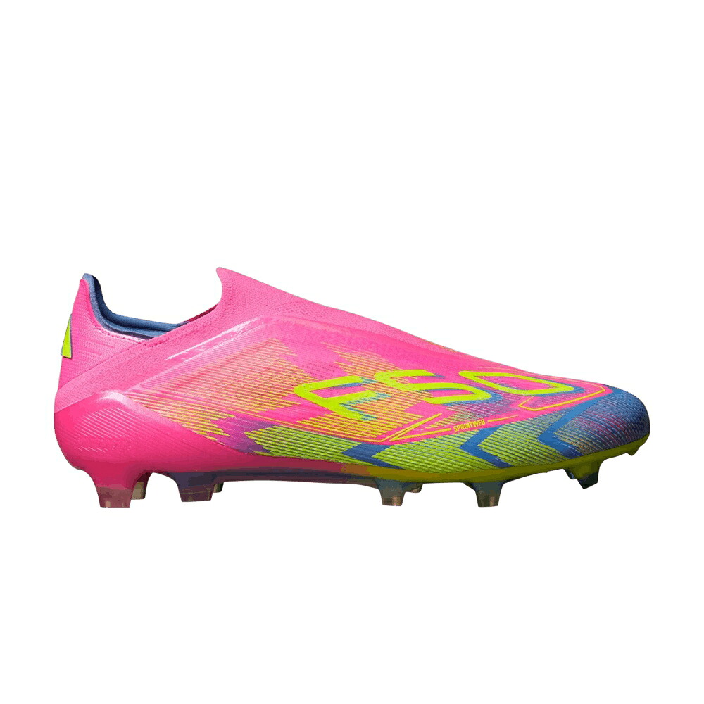 アディダス アディゼロ エリート ビクトリー ピンク 青色 ブルー 'MYSTIC PACK' スニーカー メンズ ADIDAS ADIZERO F50 ELITE LACELESS FG VICTORY / LUCID PINK LUCID LEMON BLUE|スニケス