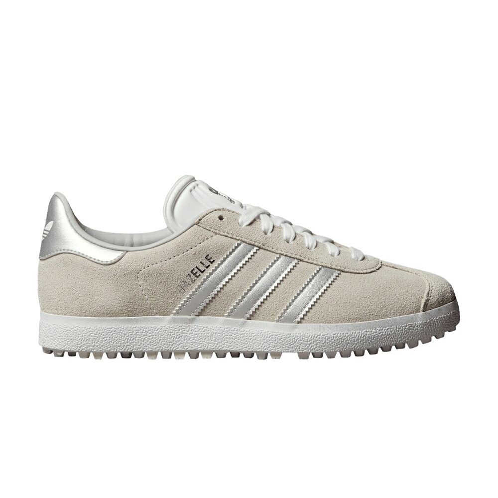 アディダス ガゼル ゴルフ 白いこと 白いこと しろがね色 しろがね色 \u0027CRYSTAL METALLIC\u0027 スニーカー レディース ADIDAS WMNS GAZELLE SPIKELESS GOLF WHITE SILVER / CRYSTAL WHITE SILVER METALLIC