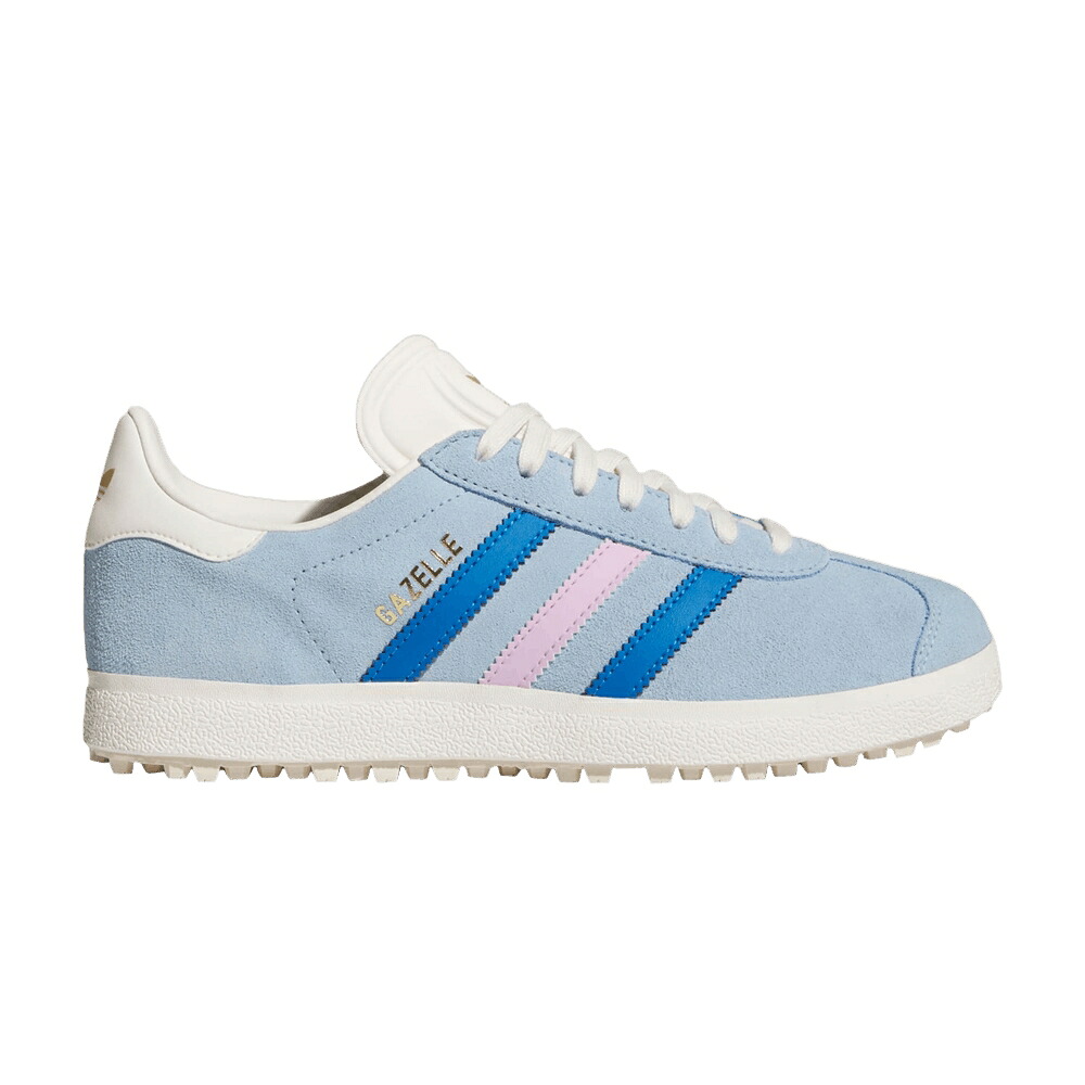 アディダス ガゼル ゴルフ 天の原 青碧 青碧 \u0027CLEAR BIRD\u0027 スニーカー レディース ADIDAS WMNS GAZELLE SPIKELESS GOLF SKY BLUE / CLEAR SKY BLUE BIRD BLISS LILAC
