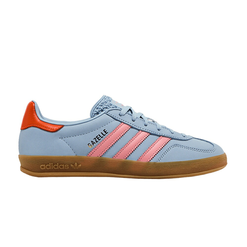アディダス ガゼル 青碧 青碧 橙 オレンジ色 \u0027WONDER ORANGE\u0027 スニーカー レディース ADIDAS WMNS GAZELLE INDOOR BLUE SOLAR / WONDER BLUE SOLAR ORANGE GUM