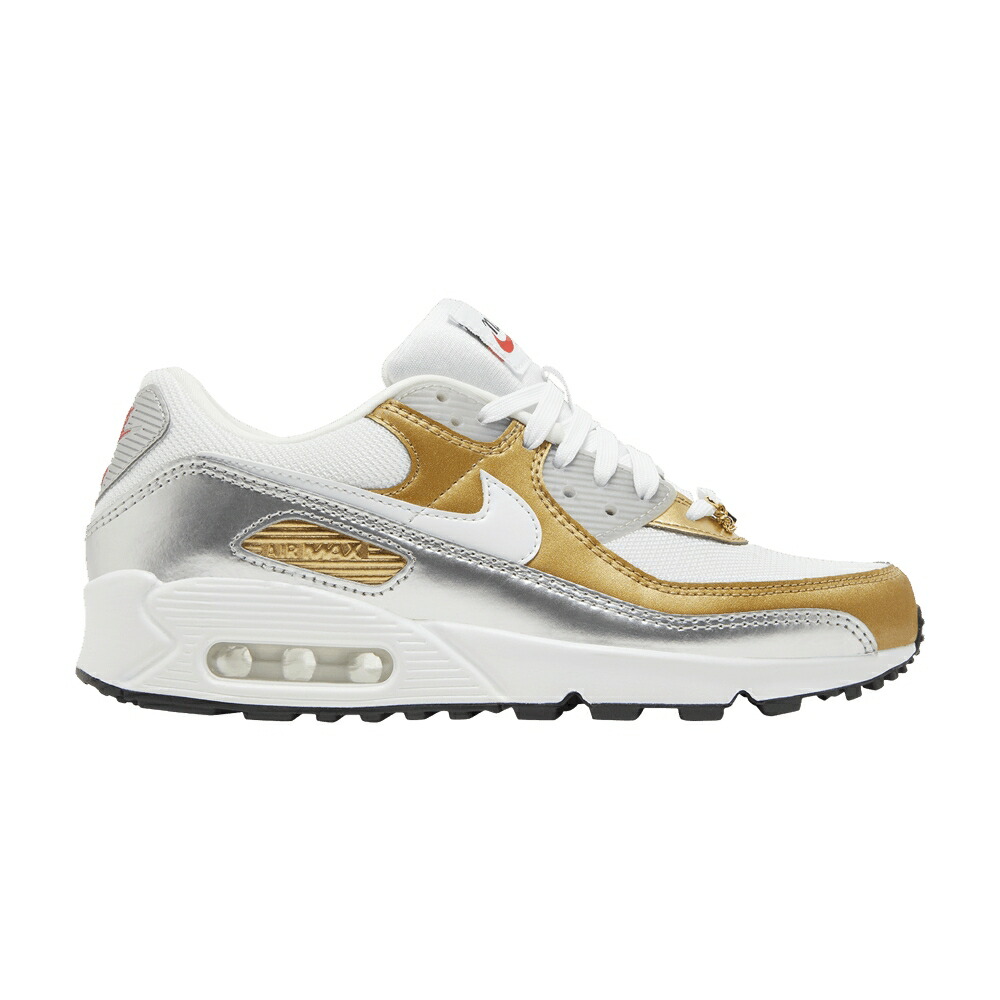 ナイキ マックス 白いこと 白いこと ゴールド エア湖マックス \u0027METALLIC\u0027 スニーカー レディース NIKE WMNS AIR MAX 90 SE / WHITE METALLIC GOLD METALLIC