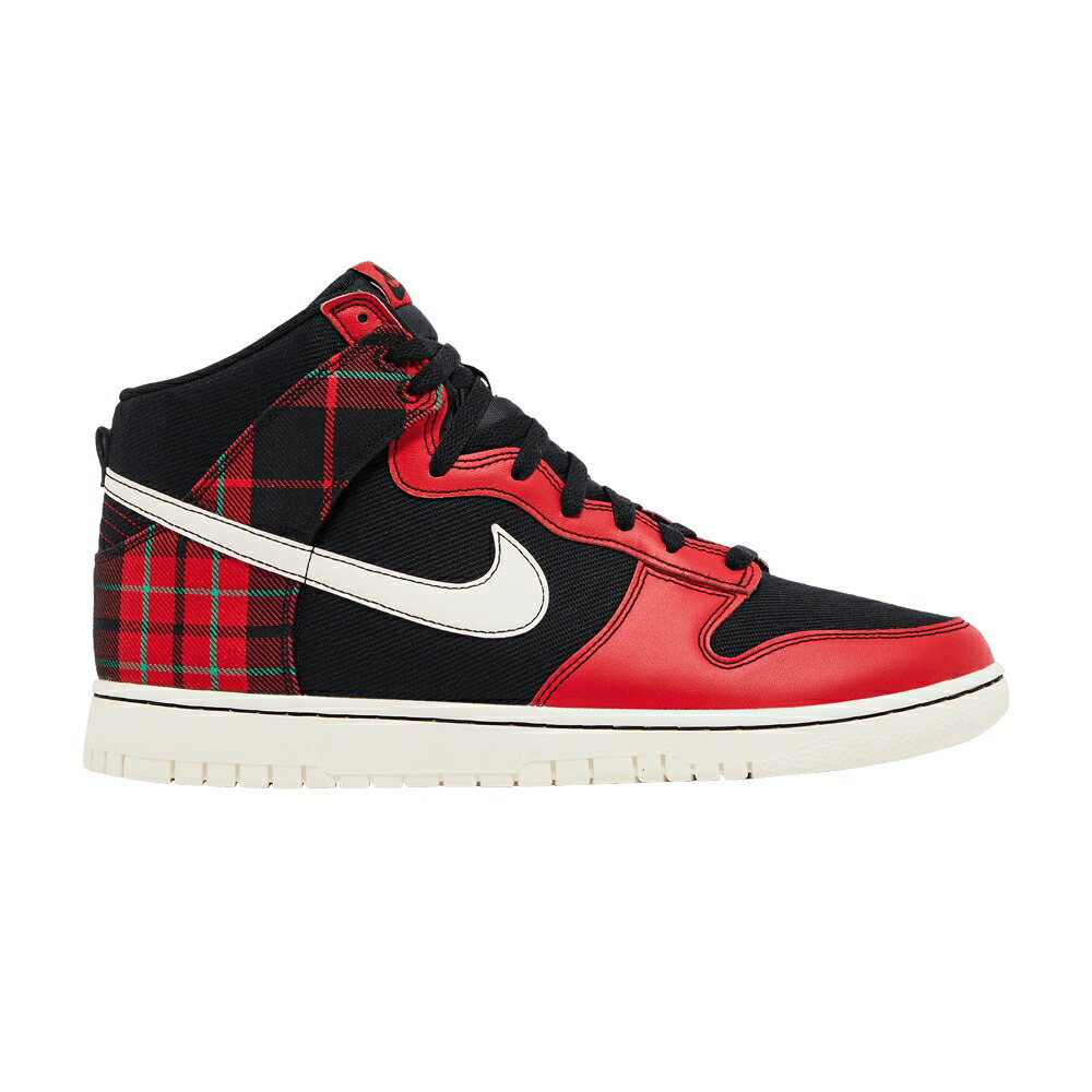 ナイキ ダンク 御機嫌 黒いこと 黒いこと 赤 赤いこと 競技場 ダンクハイ \u0027TARTAN PLAID\u0027 スニーカー メンズ NIKE DUNK HIGH SE / BLACK UNIVERSITY RED STADIUM