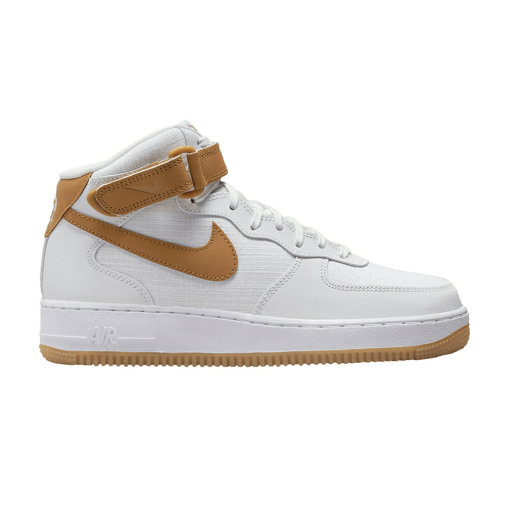 ナイキ ミッド 白いこと 白いこと 空軍 \u0027DESERT OCHRE\u0027 スニーカー レディース NIKE WMNS AIR FORCE 1 MID / SUMMIT WHITE DESERT OCHRE WHITE