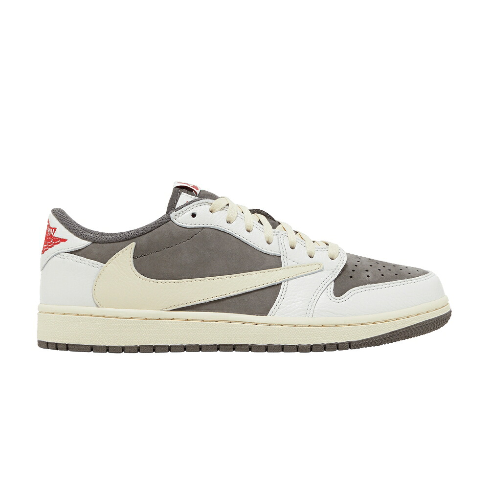ナイキ 赤 赤いこと エアジョーダン トラヴィススコット \u0027REVERSE MOCHA\u0027 スニーカー メンズ AIR JORDAN TRAVIS SCOTT X AIR JORDAN 1 RETRO LOW OG SAMPLE / SAIL UNIVERSITY RED RIDGEROCK