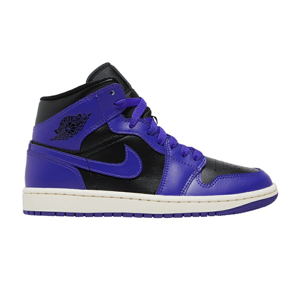 ナイキ ミッド 黒いこと 黒いこと 調和 コン吊りひも エアジョーダン \u0027DARK CONCORD\u0027 スニーカー レディース AIR JORDAN WMNS AIR JORDAN 1 MID / BLACK DARK CONCORD SAIL