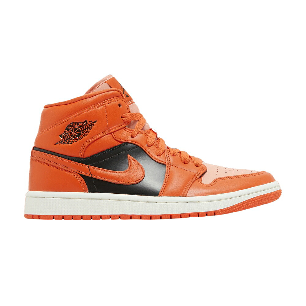 ナイキ ミッド クリムゾン 混雑時 橙 オレンジ色 エアジョーダン \u0027RUSH ORANGE\u0027 スニーカー レディース AIR JORDAN WMNS AIR JORDAN 1 MID SE / CRIMSON BLISS RUSH ORANGE