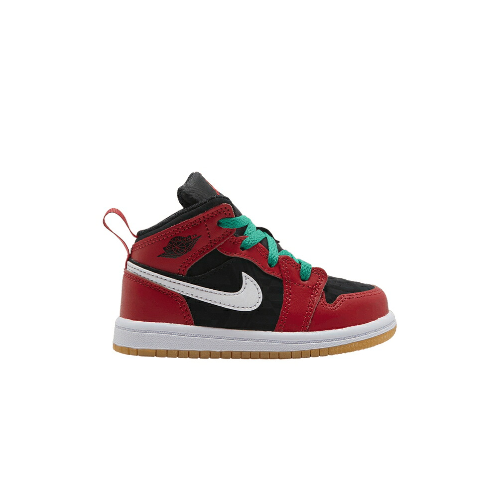 ナイキ ミッド 黒色 ブラック 白色 ホワイト ファイア 赤 レッド エアジョーダン 'CHRISTMAS' ベビー AIR JORDAN AIR JORDAN 1 MID SE TD / BLACK WHITE MALACHITE FIRE RED｜スニケス