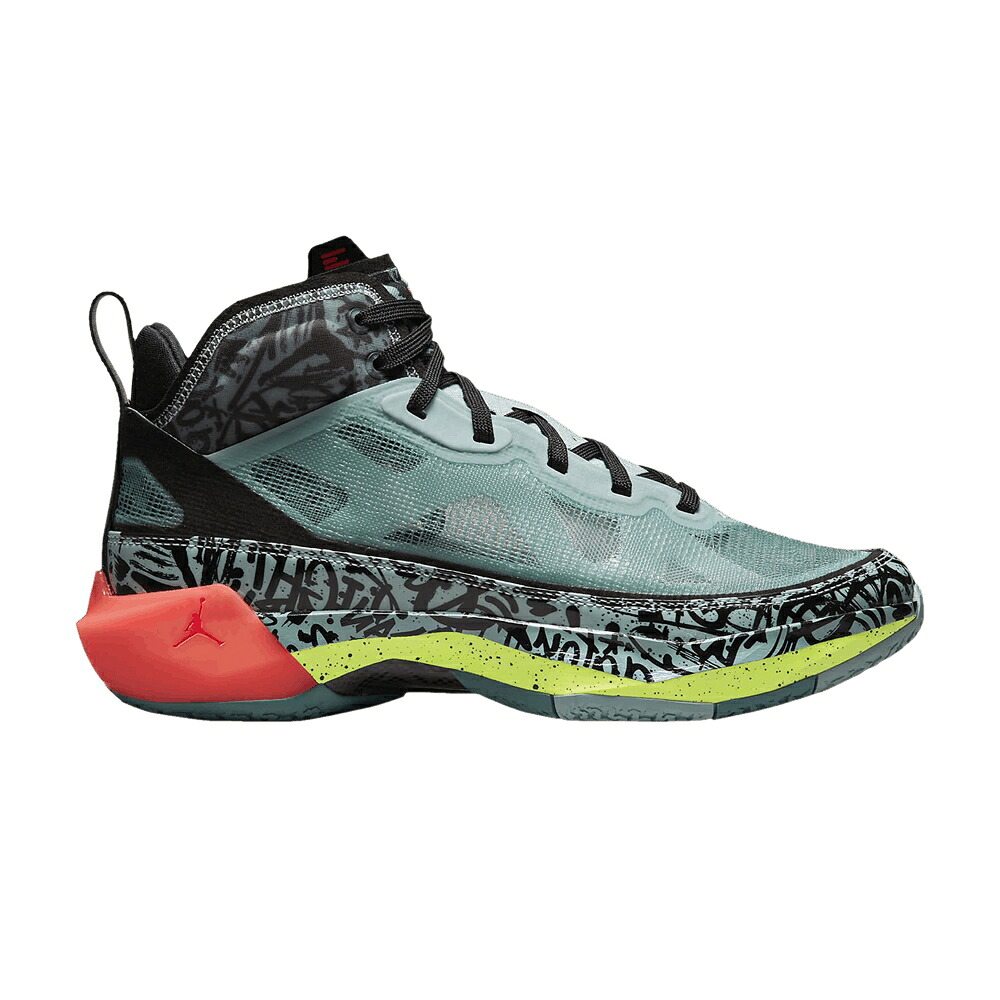 ナイキ 黒いこと 黒いこと エアジョーダン \u0027GRAFFITI\u0027 スニーカー レディース AIR JORDAN SATOU SABALLY X WMNS AIR JORDAN 37 PF / OCEAN CUBE VOLT BLACK FLASH