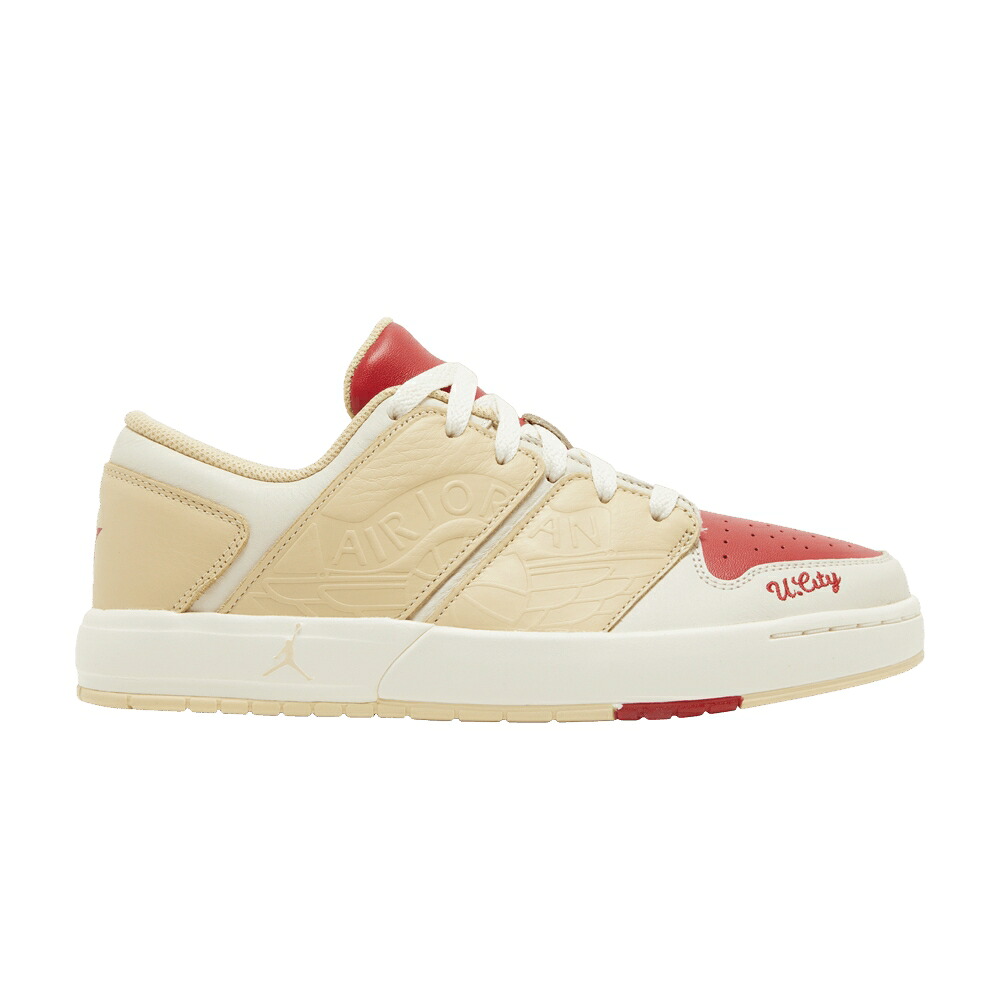 ナイキ 象牙色 赤 赤いこと エアジョーダン \u0027FRESH INK\u0027 スニーカー メンズ AIR JORDAN JAYSON TATUM X AIR JORDAN NU RETRO 1 LOW / PALE IVORY UNIVERSITY RED PALE