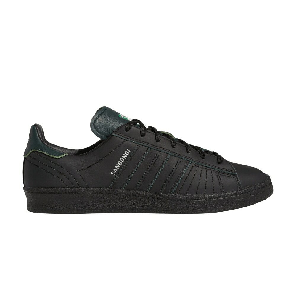 アディダス 構内 中核グループ 黒いこと 黒いこと \u0027BLACK GREEN\u0027 スニーカー メンズ ADIDAS SHIN SANBONGI X CAMPUS ADV COLLEGIATE / CORE BLACK CORE BLACK COLLEGIATE